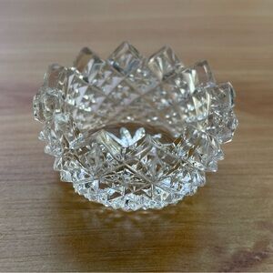 Vintage Westmoreland Clear Crystal English Hobnail Open Salt Cellar